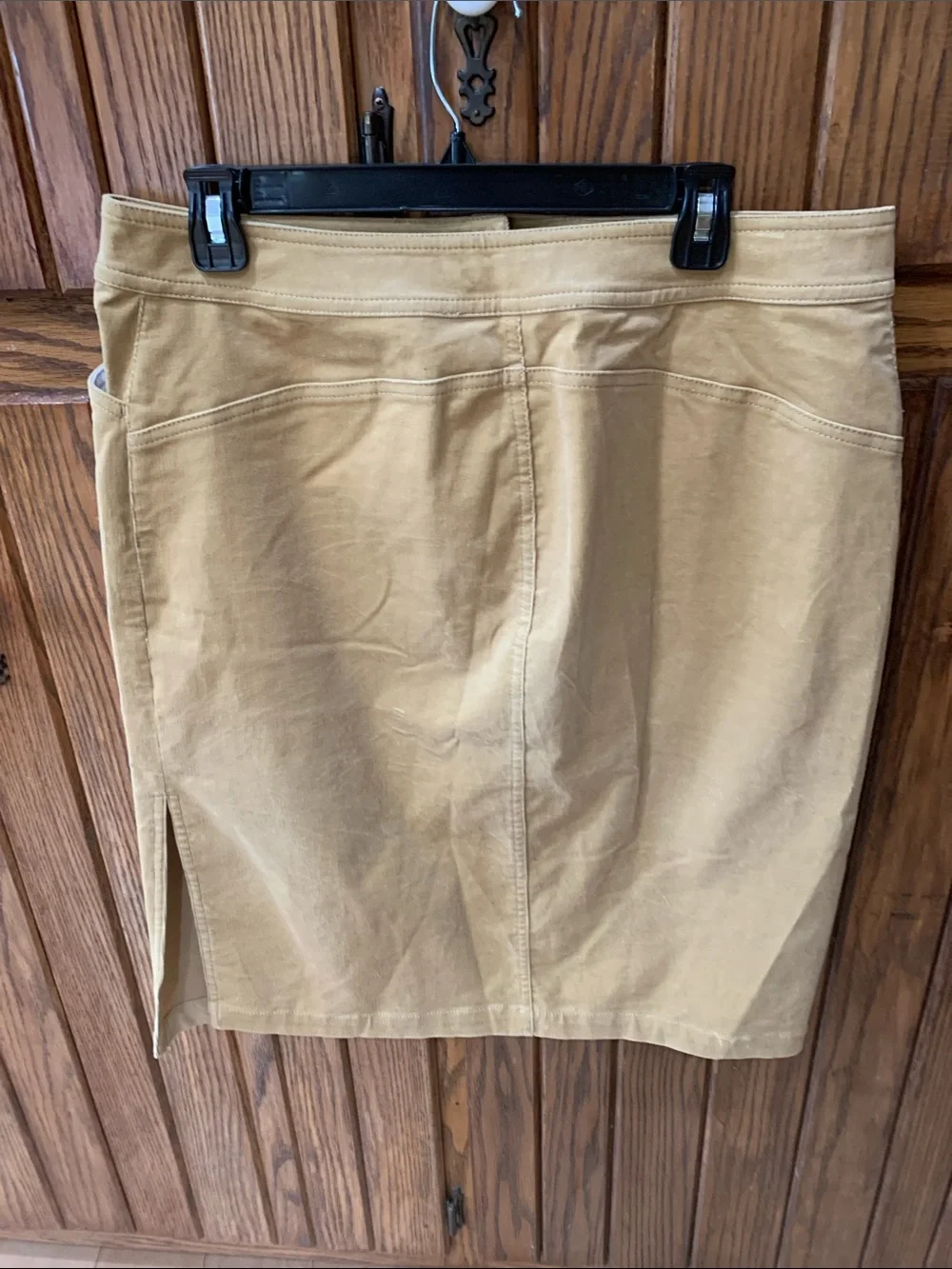 J Crew tan corduroy pencil skirt Size12